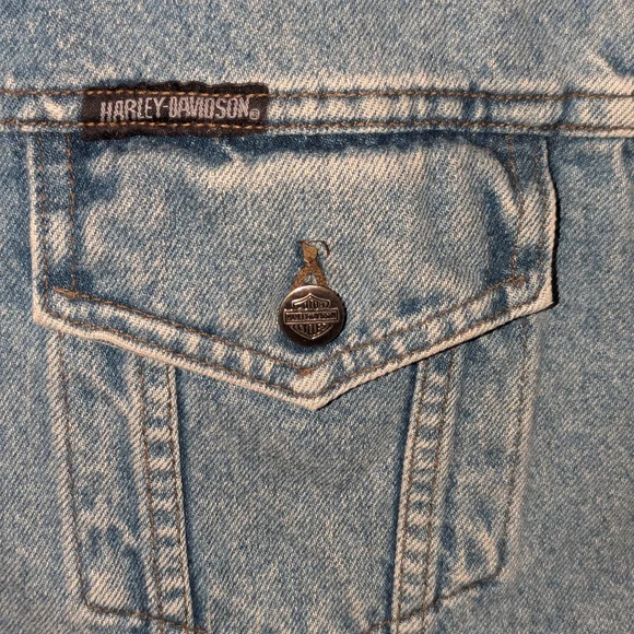 Harley Davidson Denim Vest - Picture 3 of 11